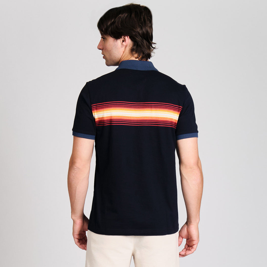 Polo De Algodón Con Franjas En Pecho