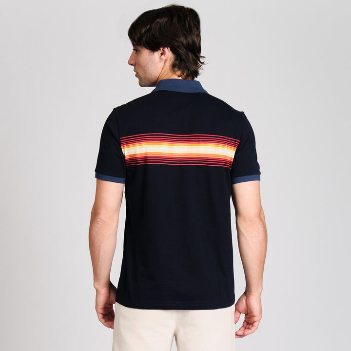 Polo De Algodón Con Franjas En Pecho