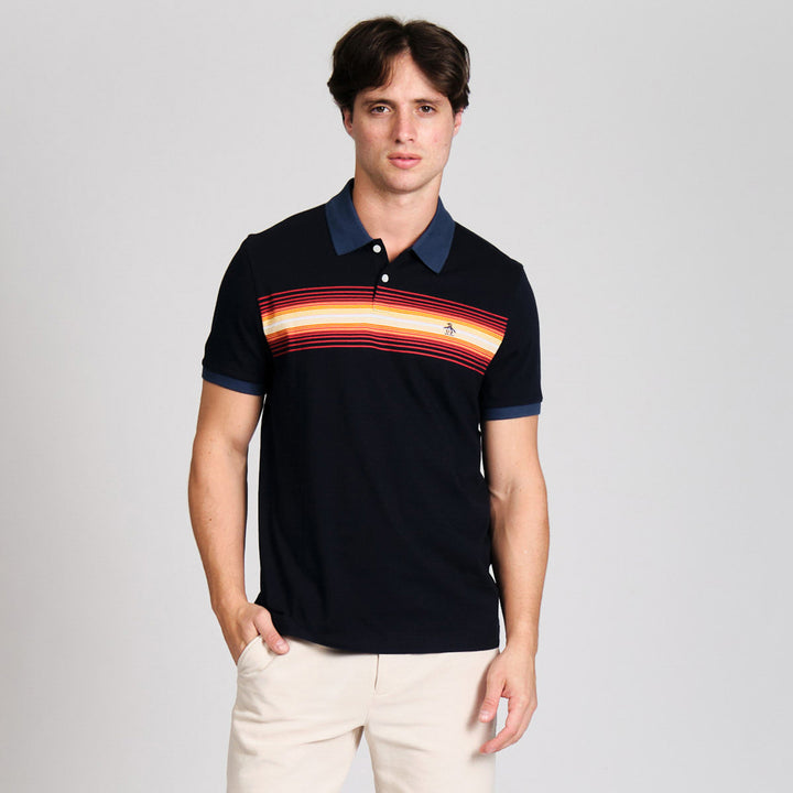 Polo De Algodón Con Franjas En Pecho