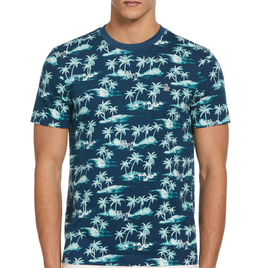 Playera De Algodón Con Estampado De Isla