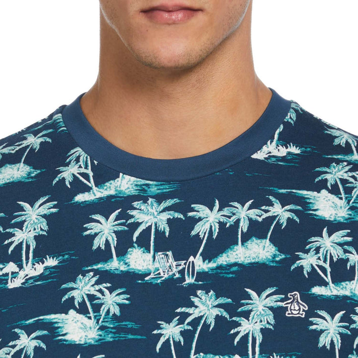 Playera De Algodón Con Estampado De Isla