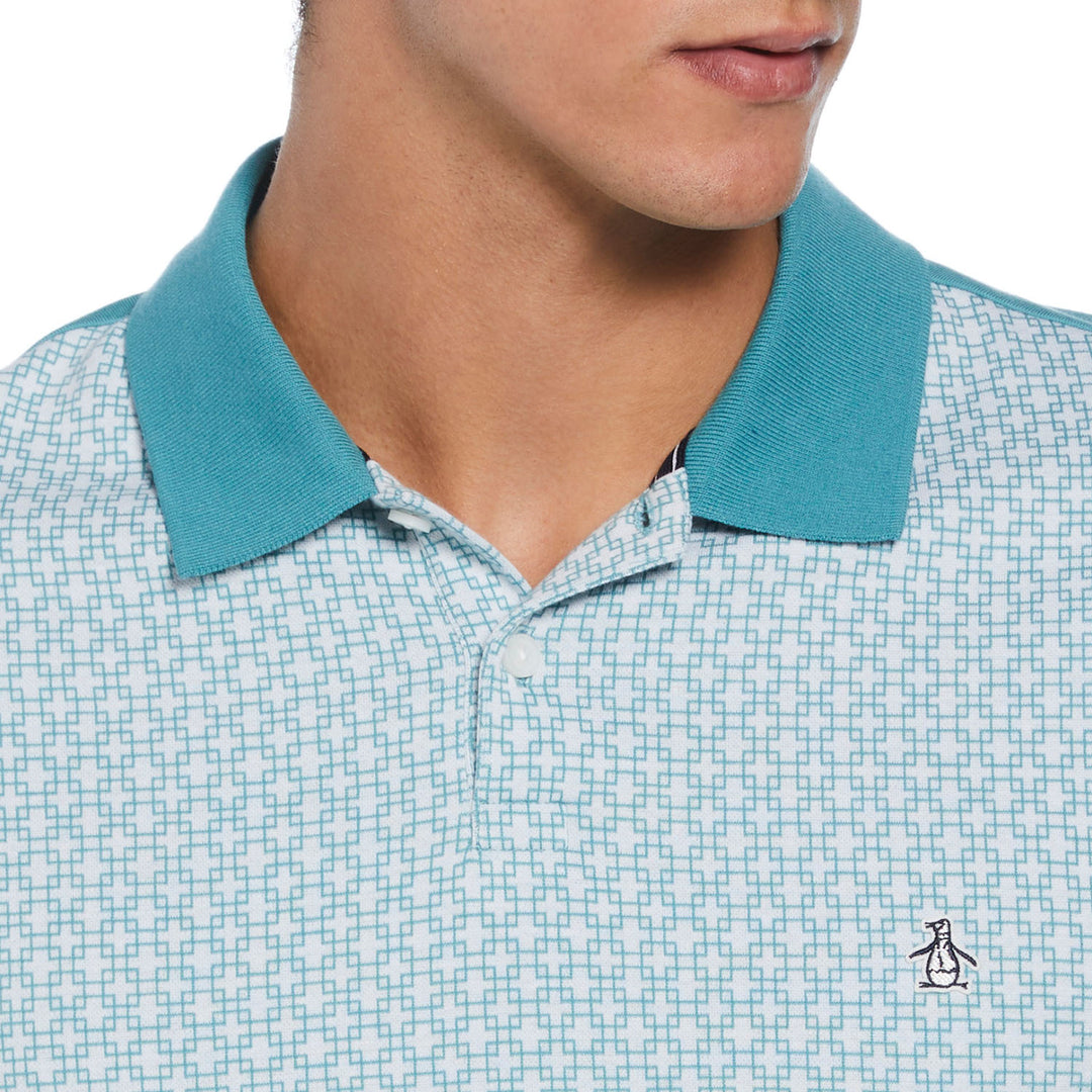 Polo De Algodón Con Jacquard Frontal Ditsy Geo