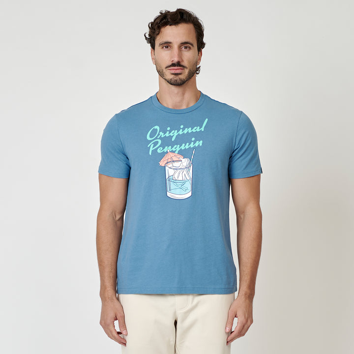 Playera De Algodón Con Estampado De Cocktail