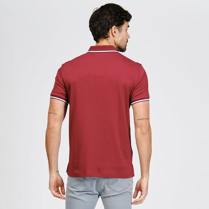 Polo De Algodón Interlock Tipped