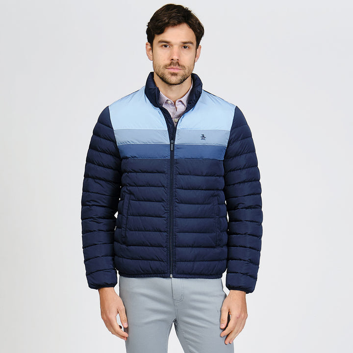 Chamarra Colorblock Ligera De Pluma Sintetica