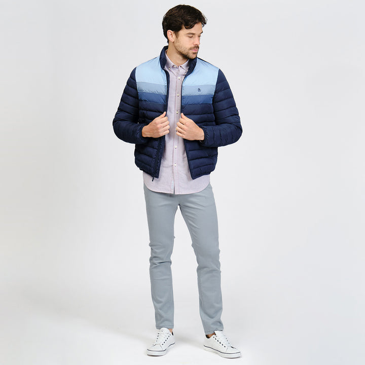 Chamarra Colorblock Ligera De Pluma Sintetica