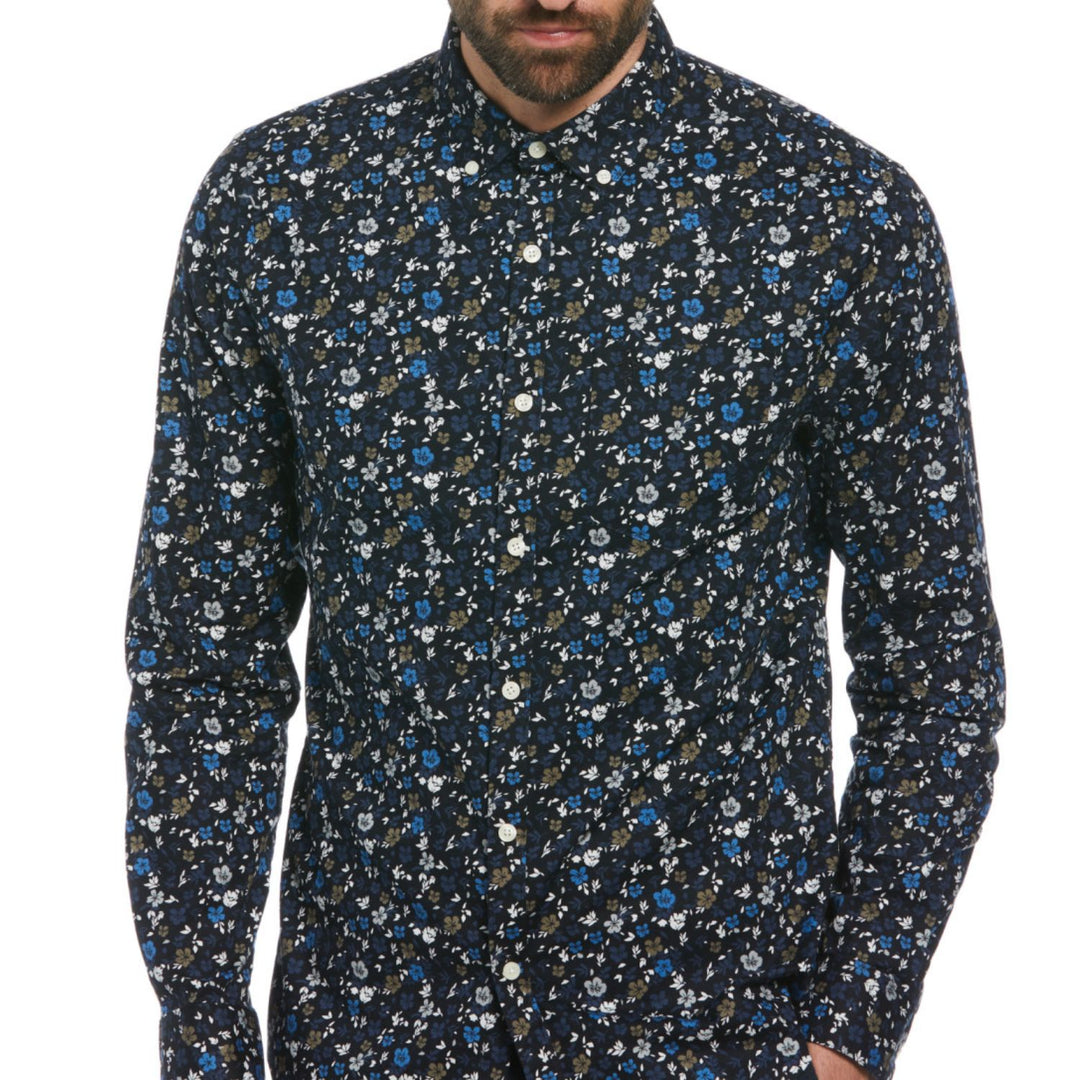 Camisa Manga Larga De Popelina Floral