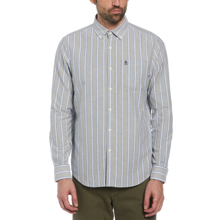 Camisa Manga Larga Oxford A Lineas Verticales