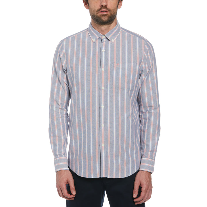 Camisa Manga Larga Oxford A Lineas Verticales