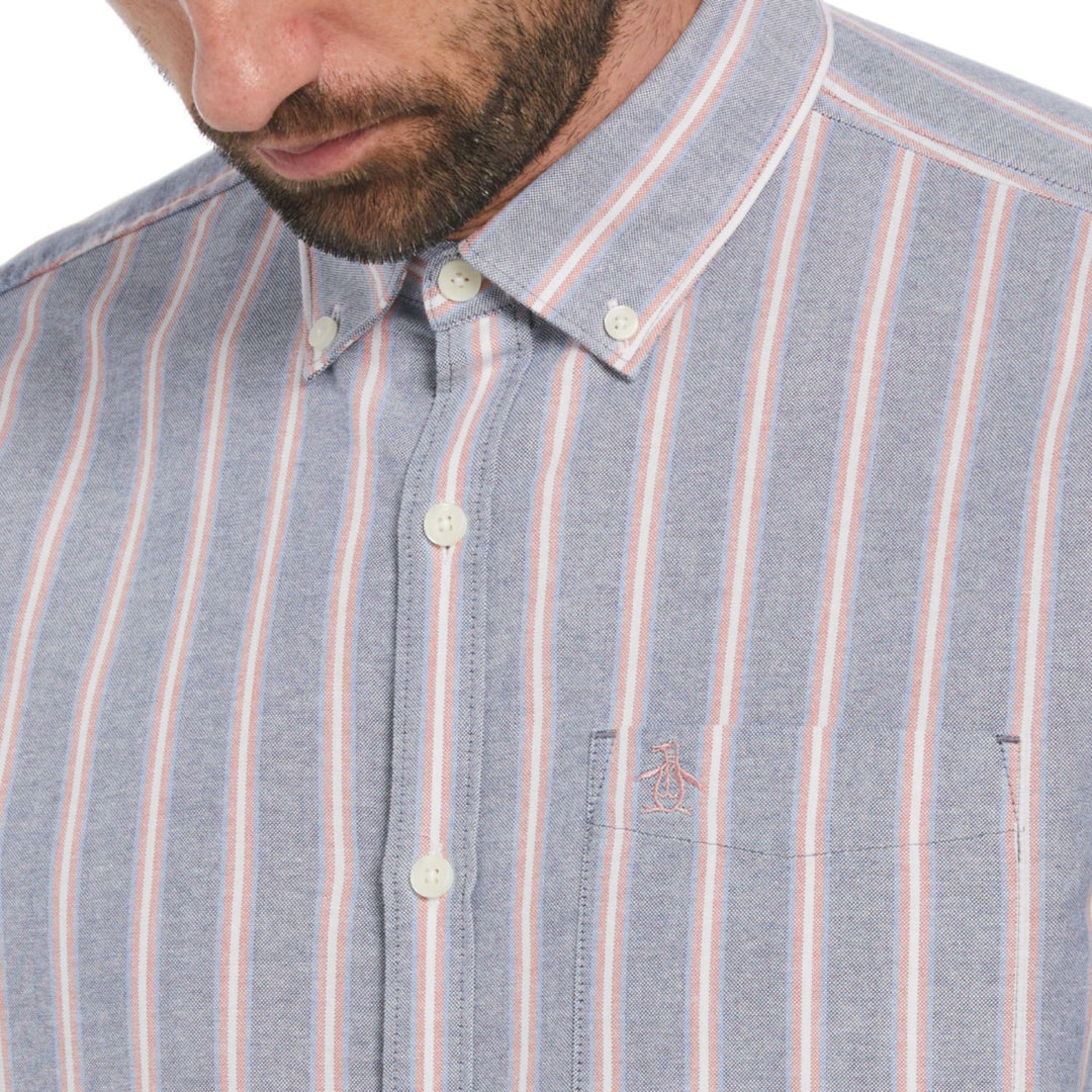 Camisa Manga Larga Oxford A Lineas Verticales