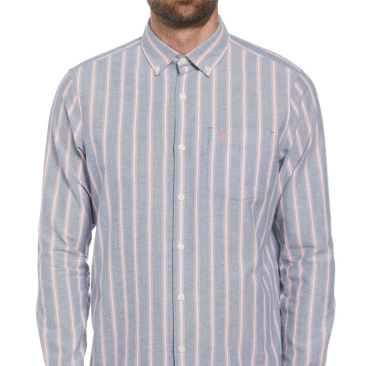 Camisa Manga Larga Oxford A Lineas Verticales