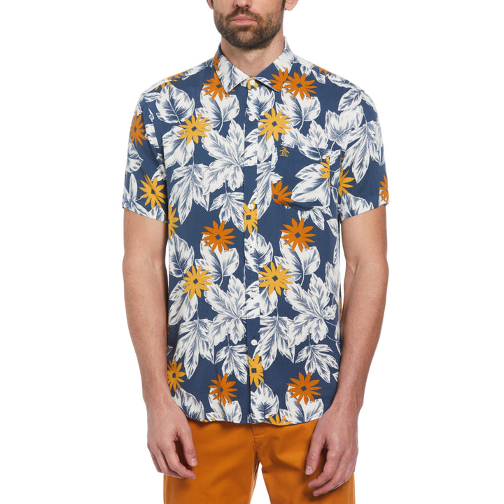 Camisa Manga Corta De Viscosa Con Estampado Floral