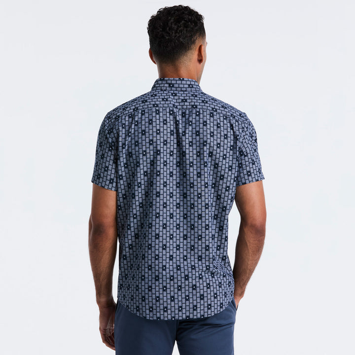 Camisa Manga Corta De Cambray Con Full Print Cards