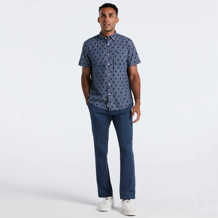 Camisa Manga Corta De Cambray Con Full Print Cards