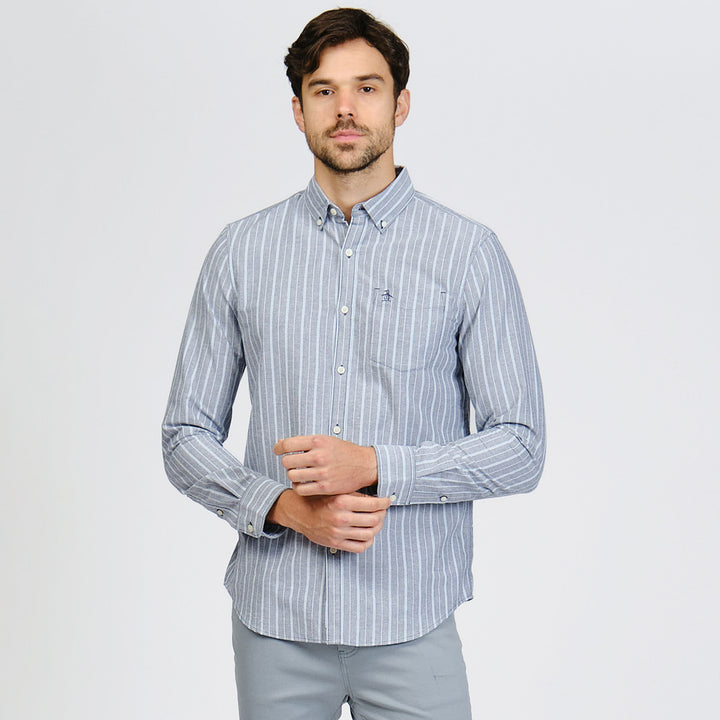 Camisa Manga Larga Oxford A Rayas Verticales