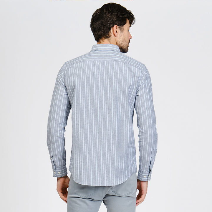 Camisa Manga Larga Oxford A Rayas Verticales