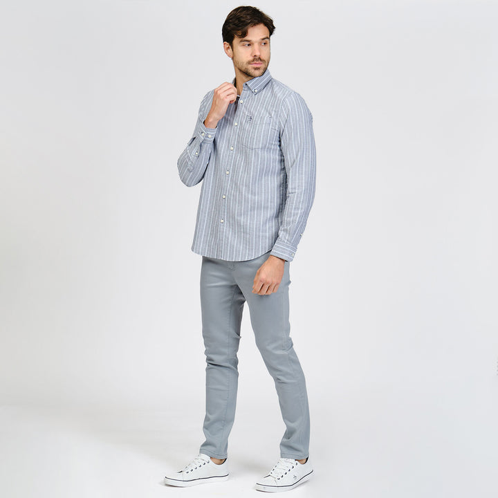 Camisa Manga Larga Oxford A Rayas Verticales