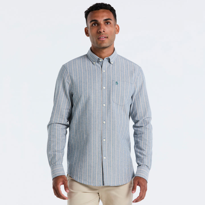 Camisa Manga Larga Oxford A Rayas Verticales