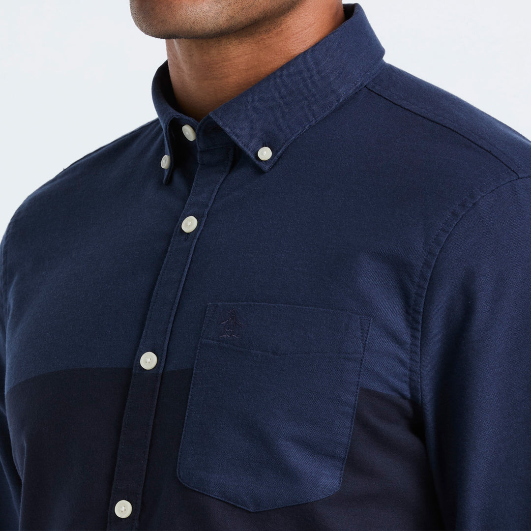Camisa Manga Larga Oxford Colorblock