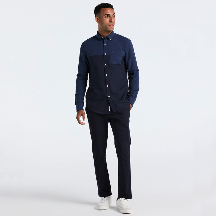 Camisa Manga Larga Oxford Colorblock
