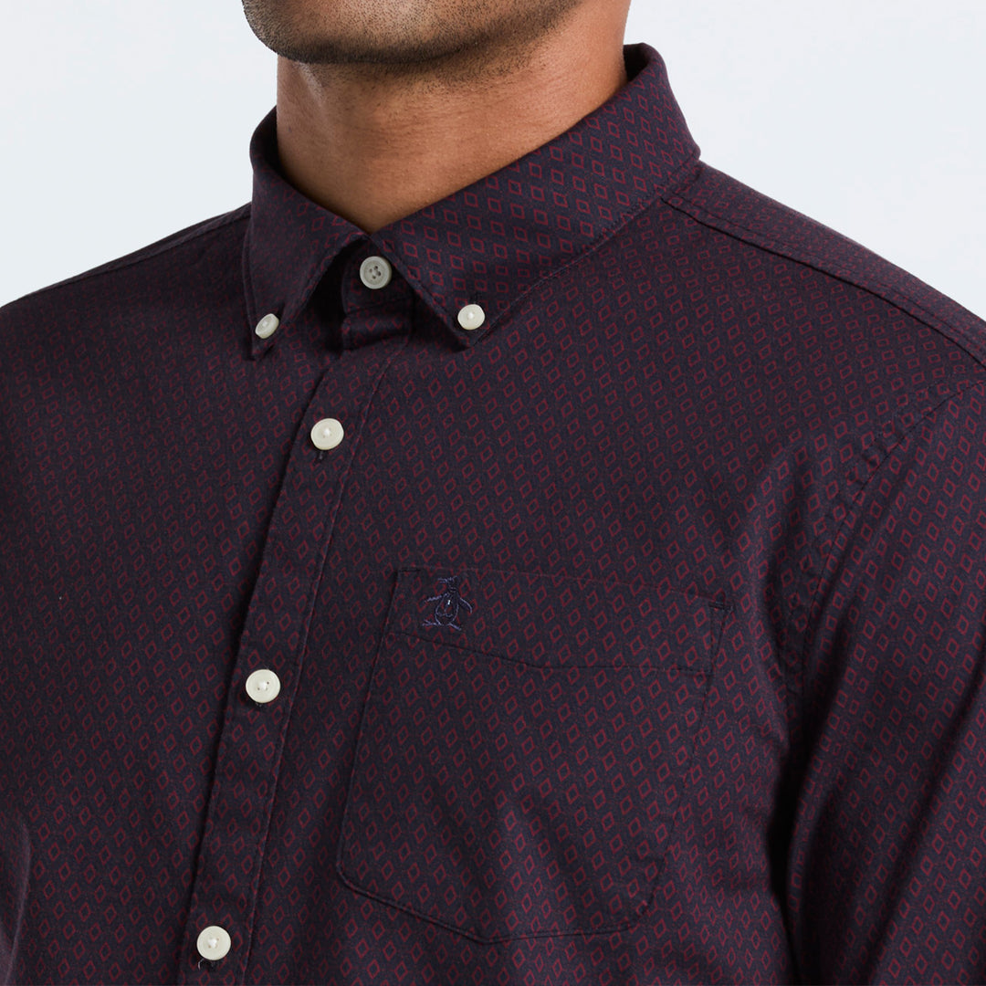 Camisa Manga Corta De Popelina Micro Diamond