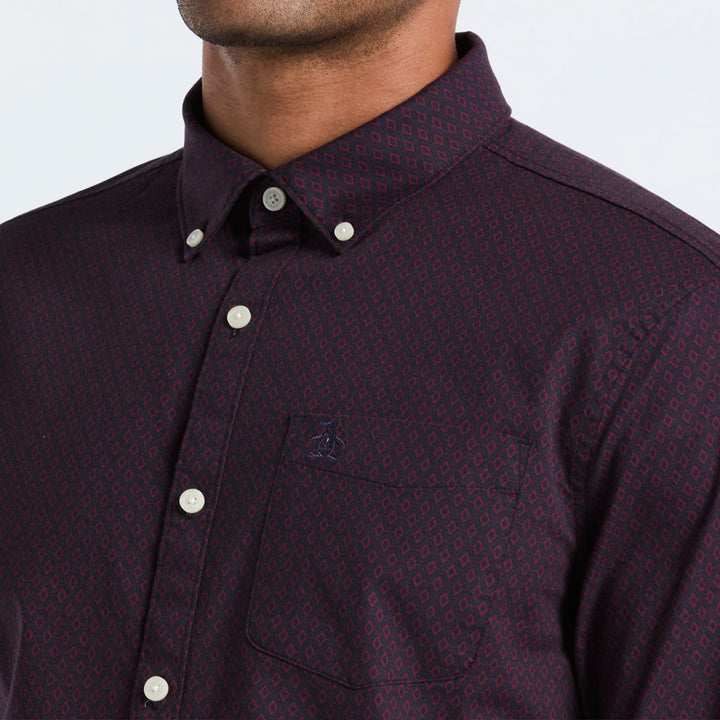 Camisa Manga Corta De Popelina Micro Diamond
