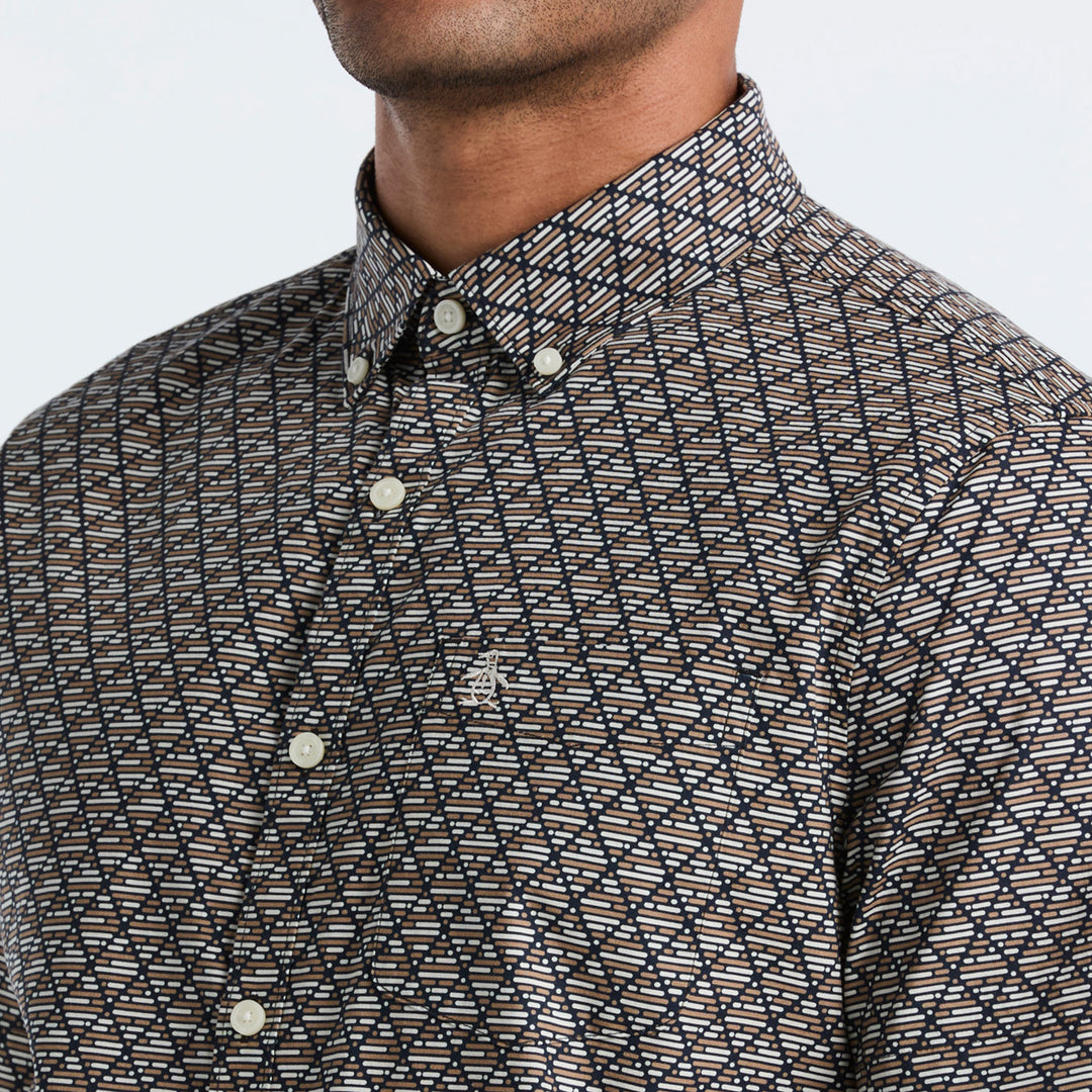 Camisa Manga Corta De Popelina Diamond Geo
