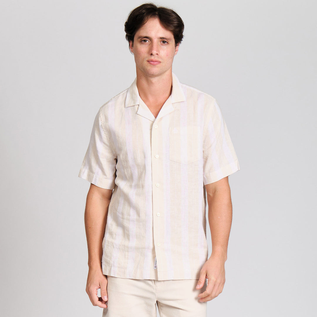 Camisa Manga Corta En Lineas Verticales