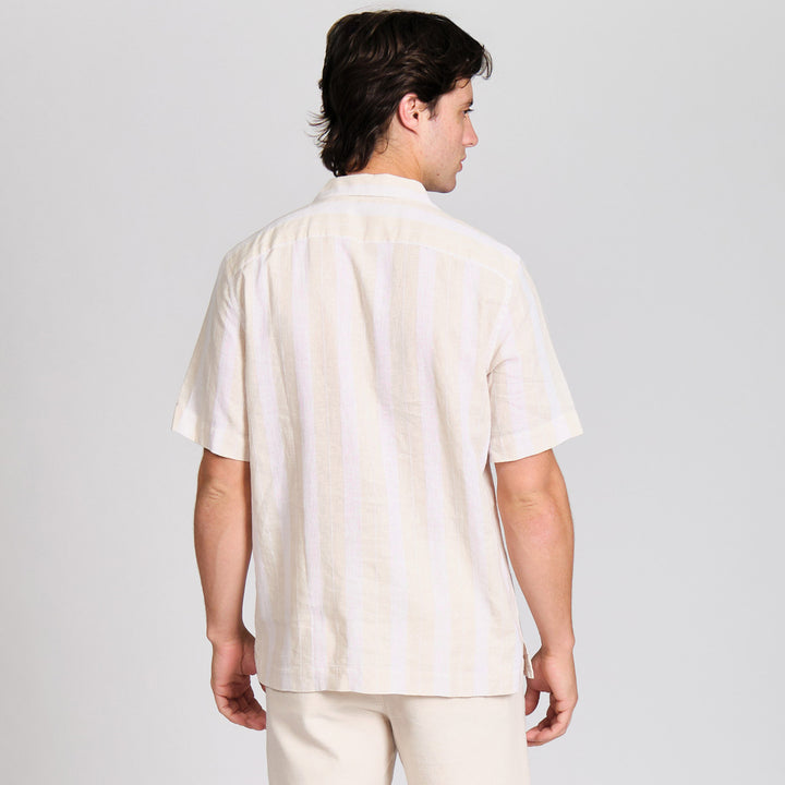 Camisa Manga Corta En Lineas Verticales