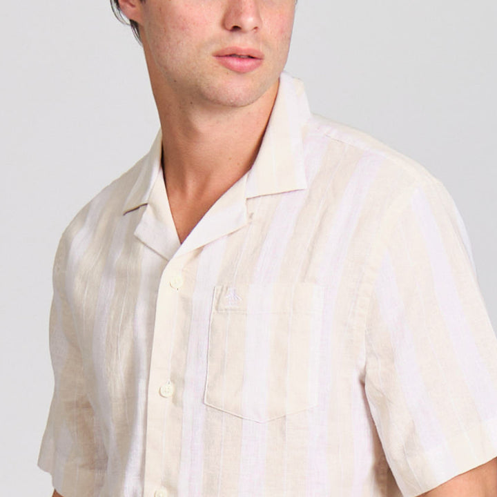 Camisa Manga Corta En Lineas Verticales