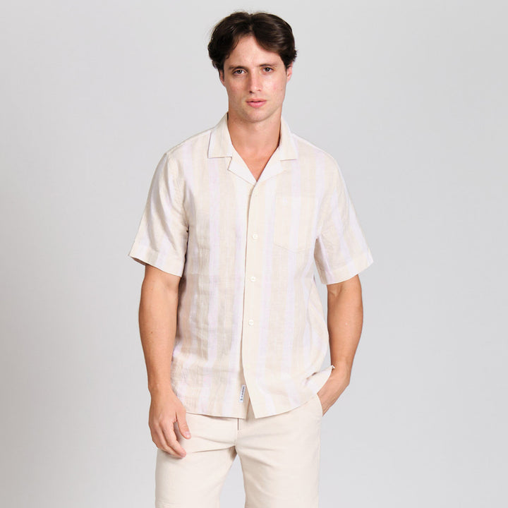 Camisa Manga Corta En Lineas Verticales