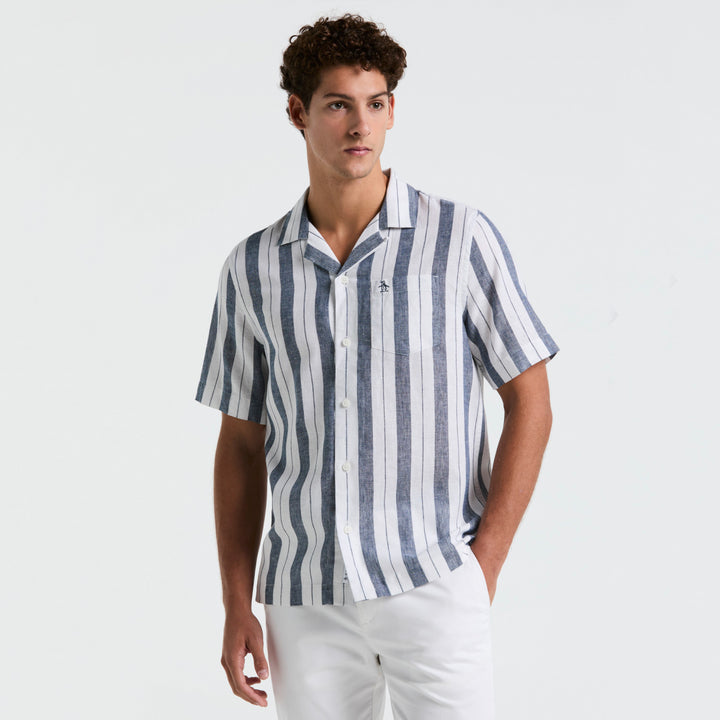 Camisa Manga Corta En Lineas Verticales