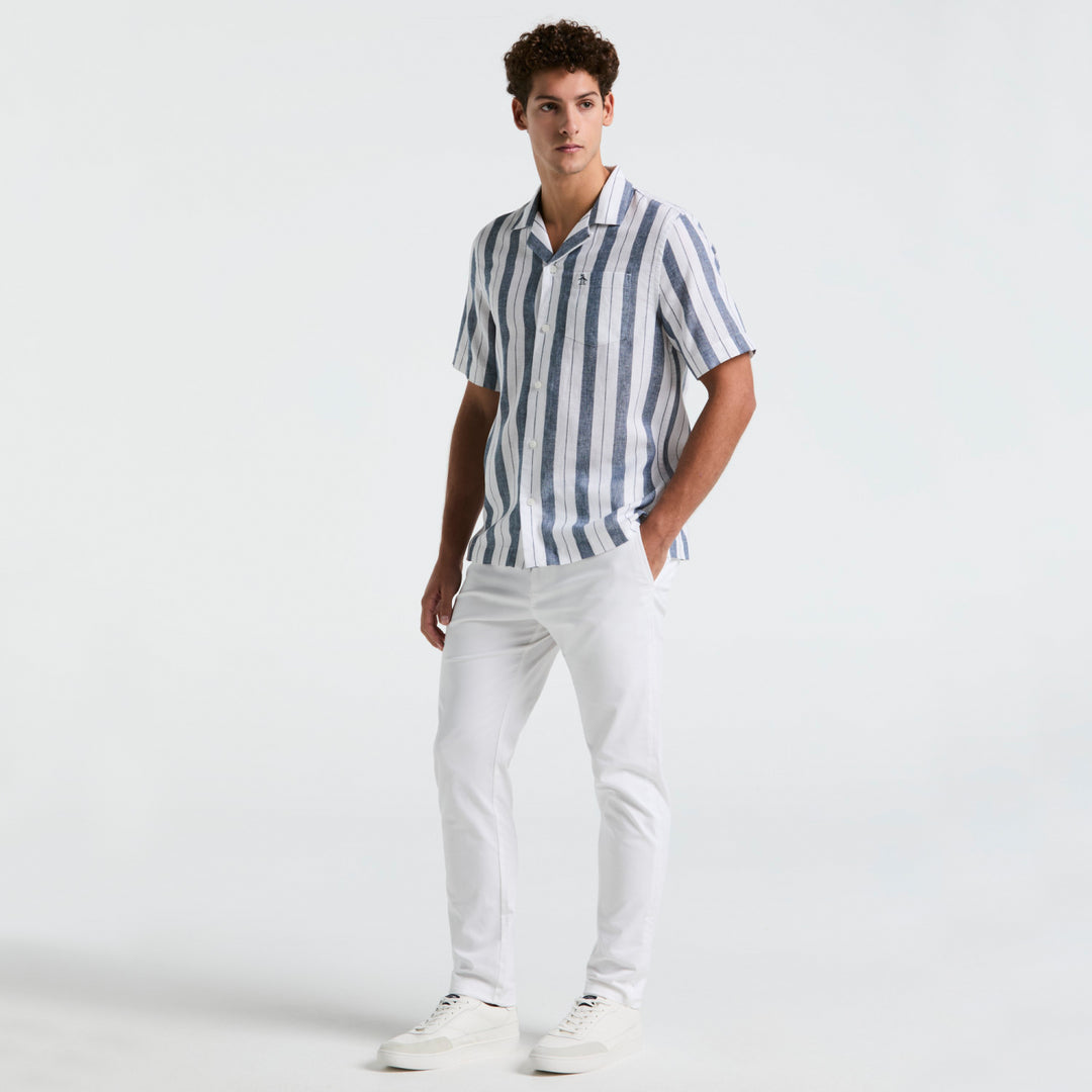 Camisa Manga Corta En Lineas Verticales