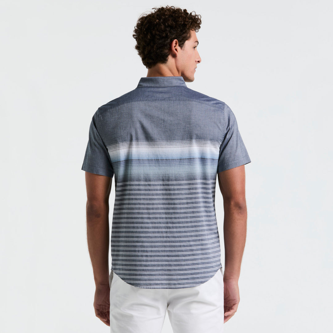 Camisa Manga Corta Lineas En Degradado