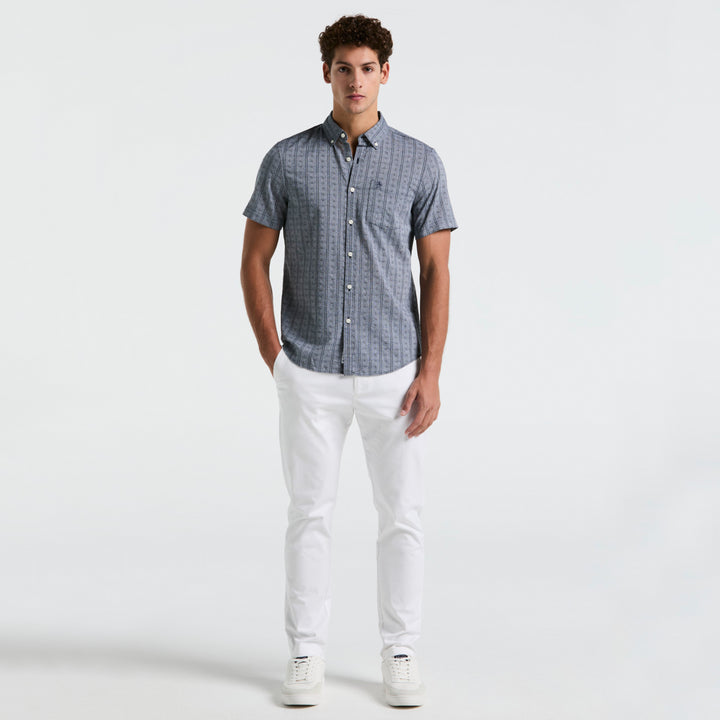 Camisa Manga Corta Dobby Geo