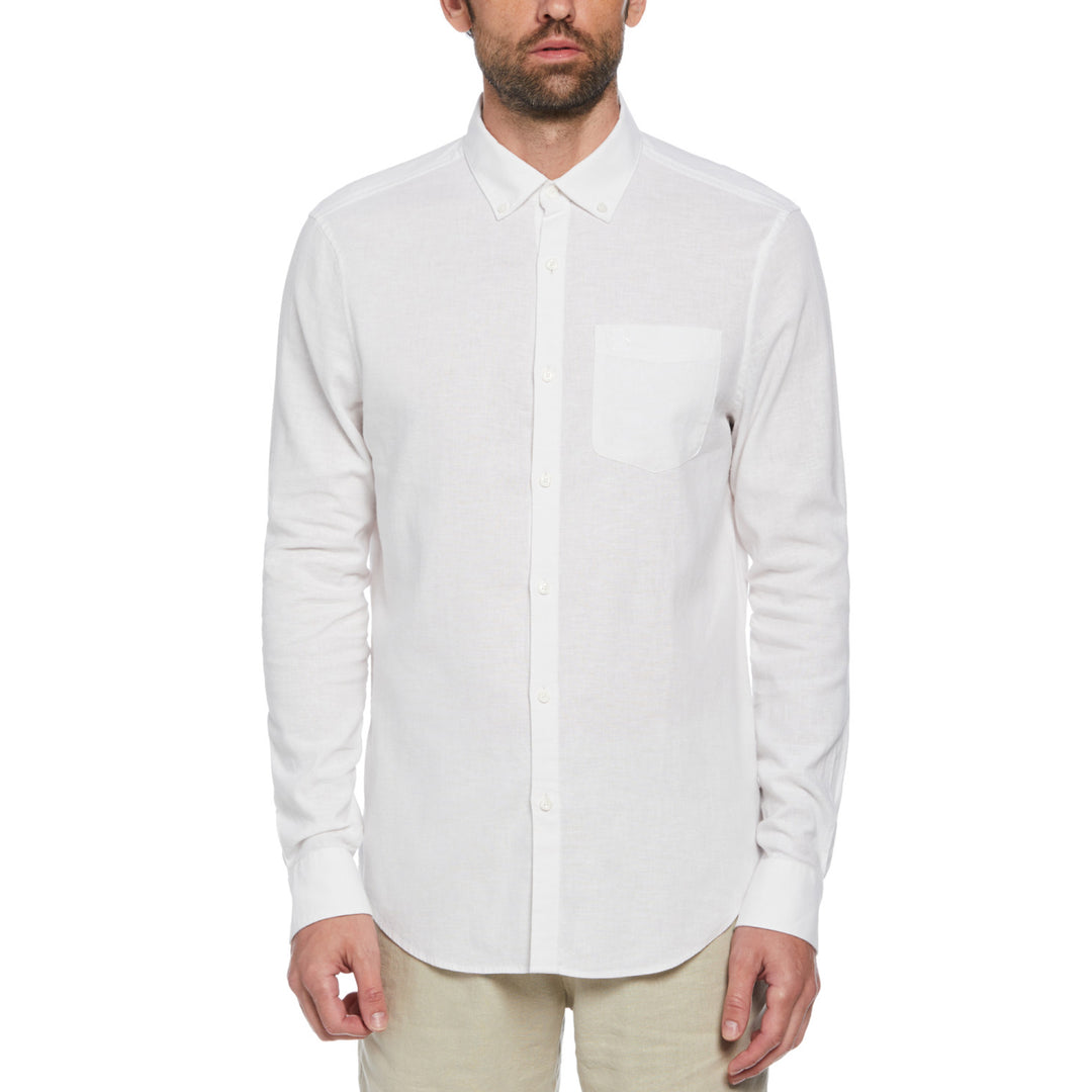 Camisa Manga Larga En Mezcla De Lino - Original Penguin México