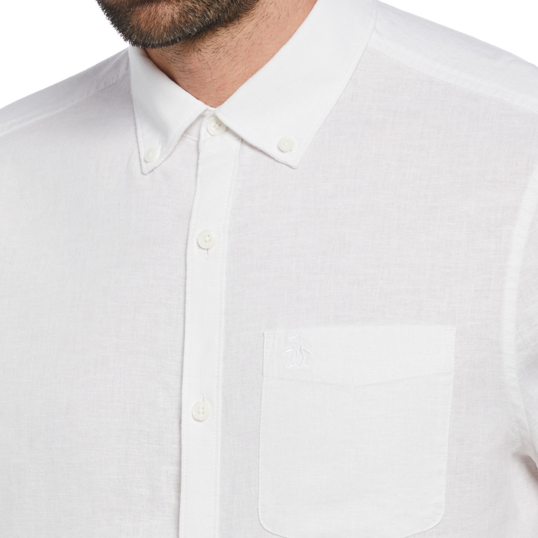 Camisa Manga Larga En Mezcla De Lino - Original Penguin México