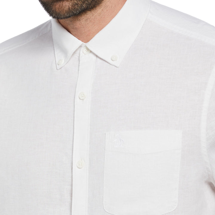 Camisa Manga Larga En Mezcla De Lino - Original Penguin México