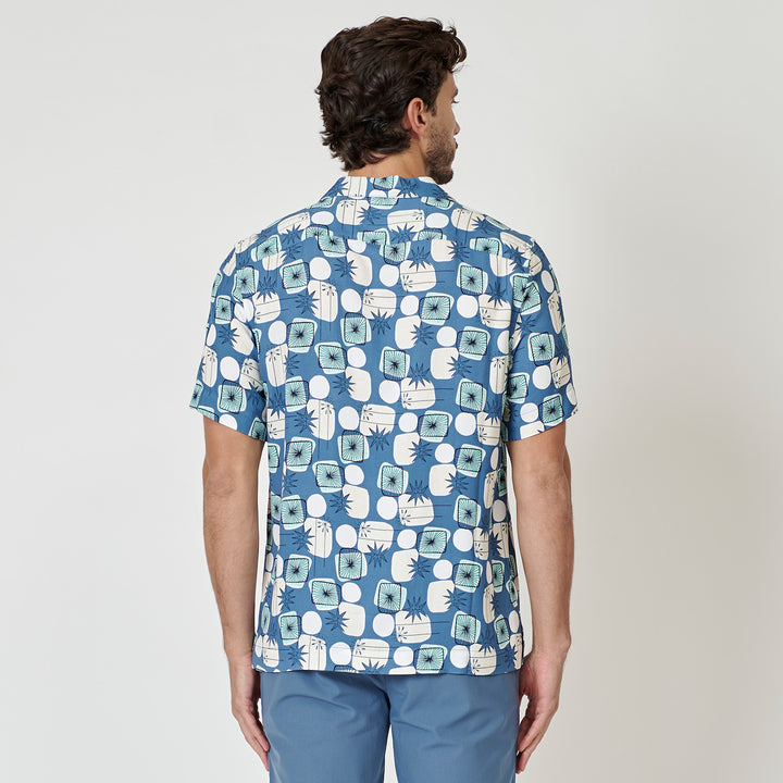 Camisa Manga Corta Full Print Retro Geo