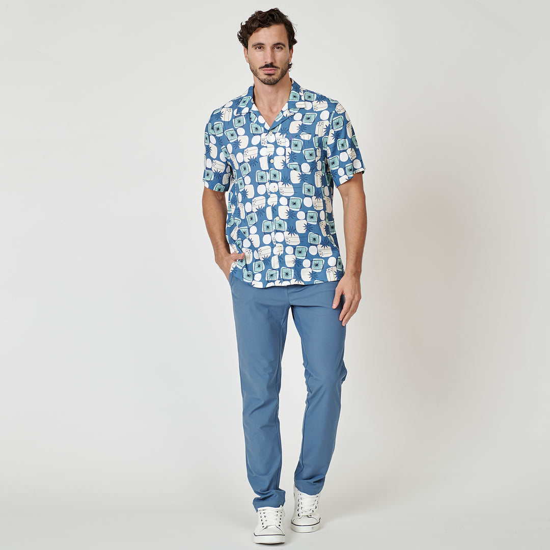 Camisa Manga Corta Full Print Retro Geo