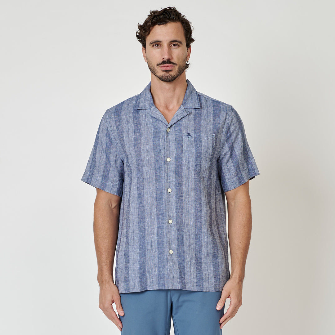 Camisa Manga Corta A Rayas Tonales