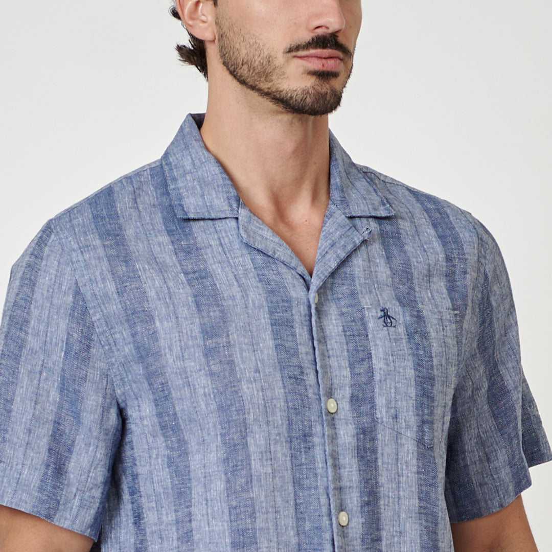 Camisa Manga Corta A Rayas Tonales