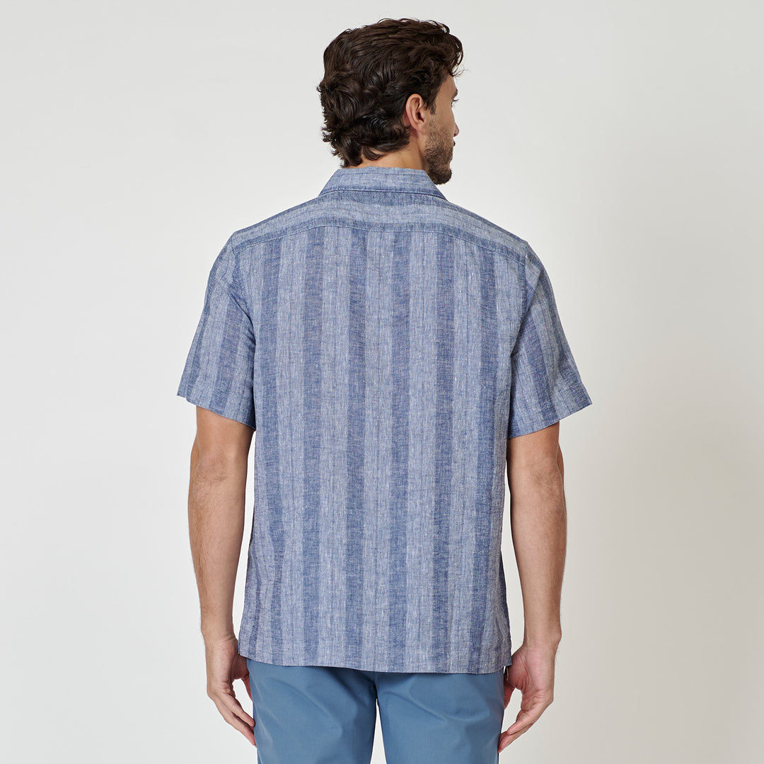 Camisa Manga Corta A Rayas Tonales