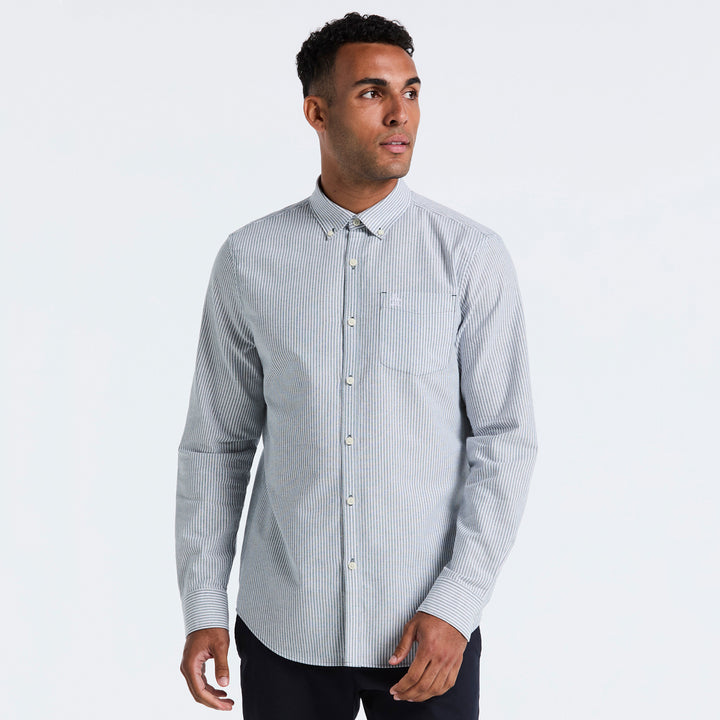 Camisa Manga Larga De Algodón Oxford A Rayas