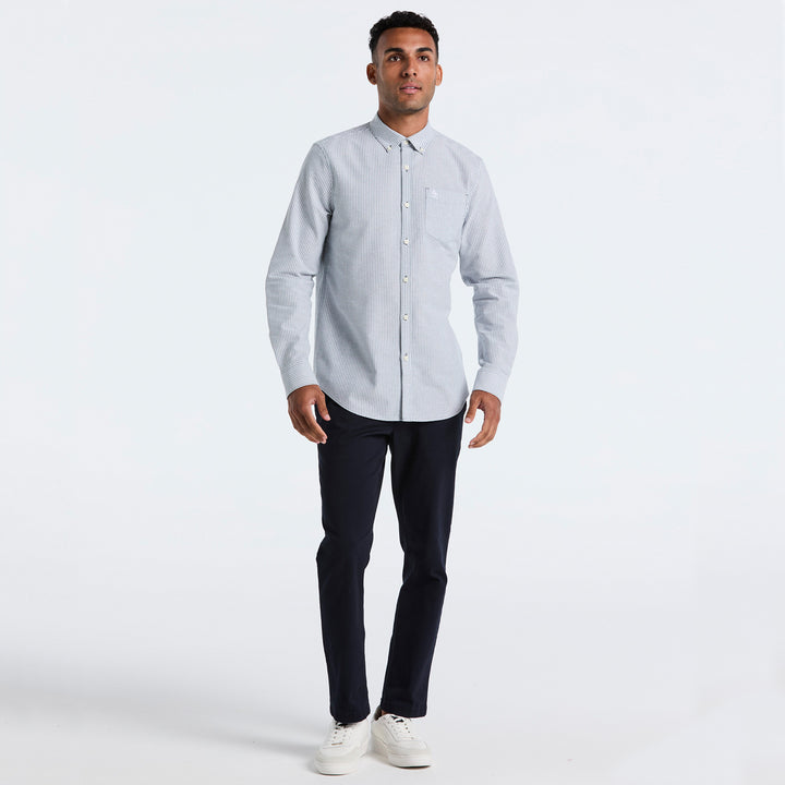 Camisa Manga Larga De Algodón Oxford A Rayas