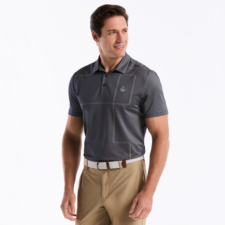 Polo De Golf Full Print Snow Tracks