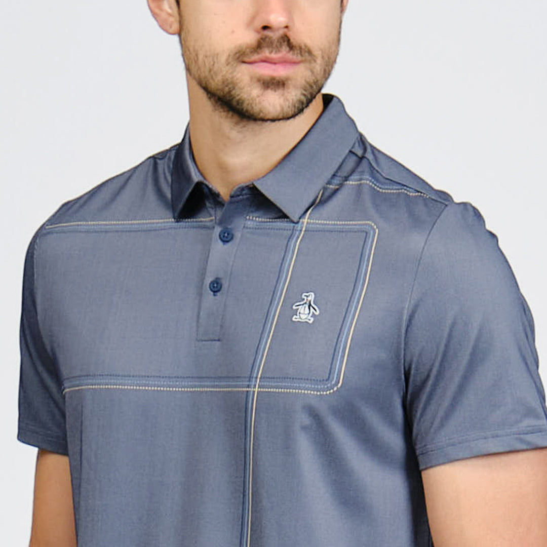 Polo De Golf Full Print Snow Tracks