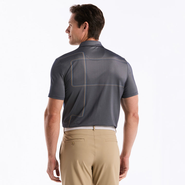 Polo De Golf Full Print Snow Tracks