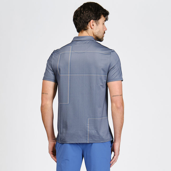 Polo De Golf Full Print Snow Tracks