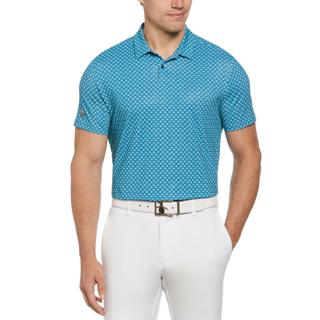 Polo De Golf Con Estampado Geométrico Retro